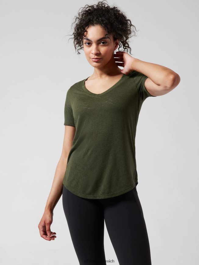 Luftiges Scoop-V-T-Shirt Frauen Athleta Espenolive 82BH24466 Kleidung