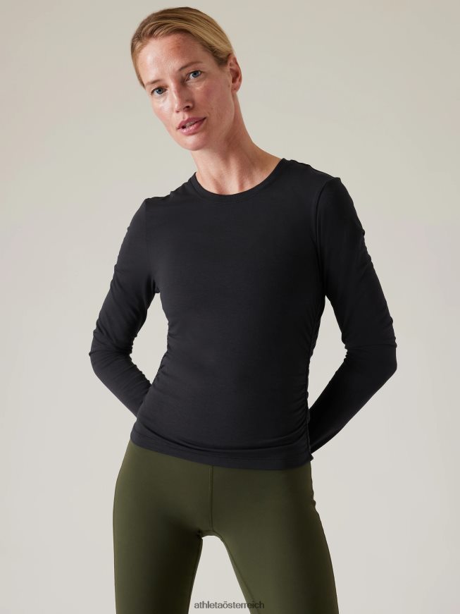 mit Leichtigkeit Cinch-Top Frauen Athleta Schwarz 82BH24207 Kleidung