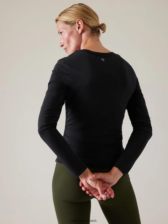 mit Leichtigkeit Cinch-Top Frauen Athleta Schwarz 82BH24207 Kleidung