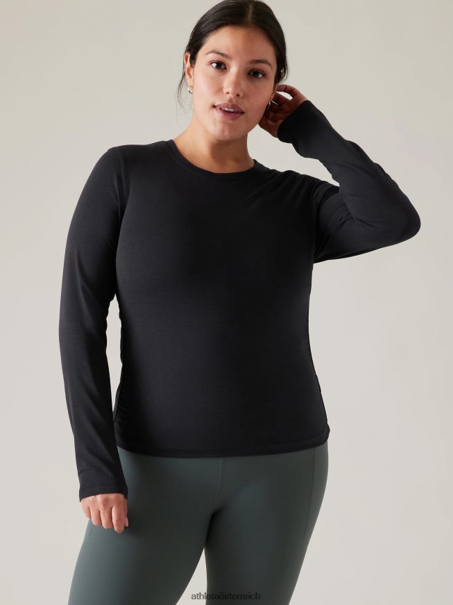 mit Leichtigkeit Cinch-Top Frauen Athleta Schwarz 82BH24207 Kleidung