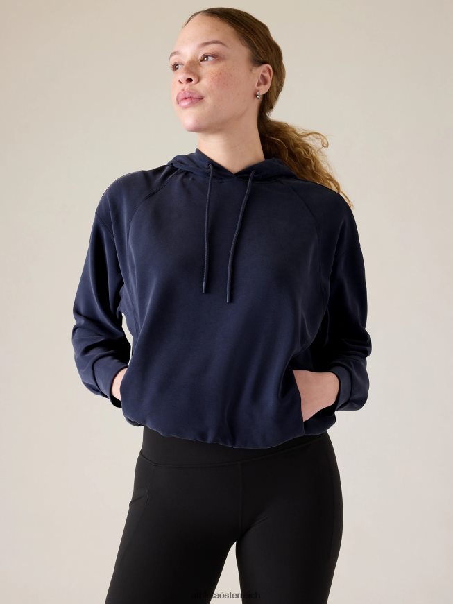 Seasoft Kapuzenpullover mit Blasensaum Frauen Athleta Marine 82BH24288 Kleidung